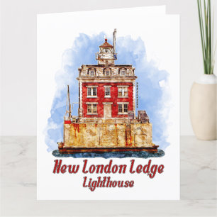 Carte De Remerciements Nouvelle aquarelle London Ledge Lighthouse Connect