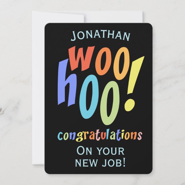 Carte De Remerciements Nouvelle Offre d'emploi Fun Typography Card (Devant)