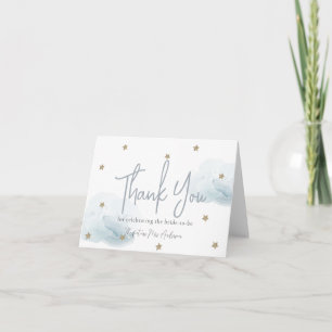 Carte De Remerciements Nuage Bleu 9 Étoile Dorée Baby Shower