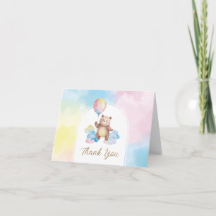 Carte De Remerciements Nuage de ballons en forme d'ours en peluche pour u