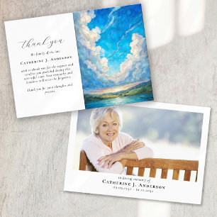 Carte De Remerciements Nuages Photo Sympathy Funeral Memorial