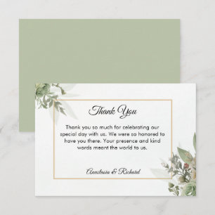 Carte De Remerciements Nuances de Mariage de Sage