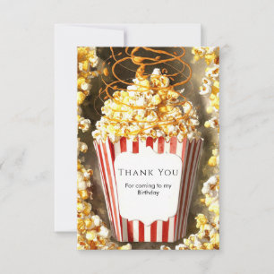 Carte De Remerciements Nuit de cinéma Whimsal Popcorn Anniversaire