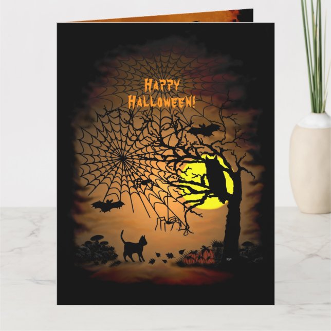 Carte De Remerciements Nuit d'Halloween, Joyeux Halloween ! (Devant)
