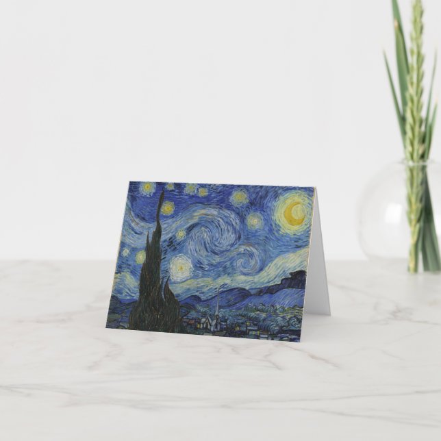 Carte De Remerciements "Nuit étoilée" par Van Gogh (Devant)