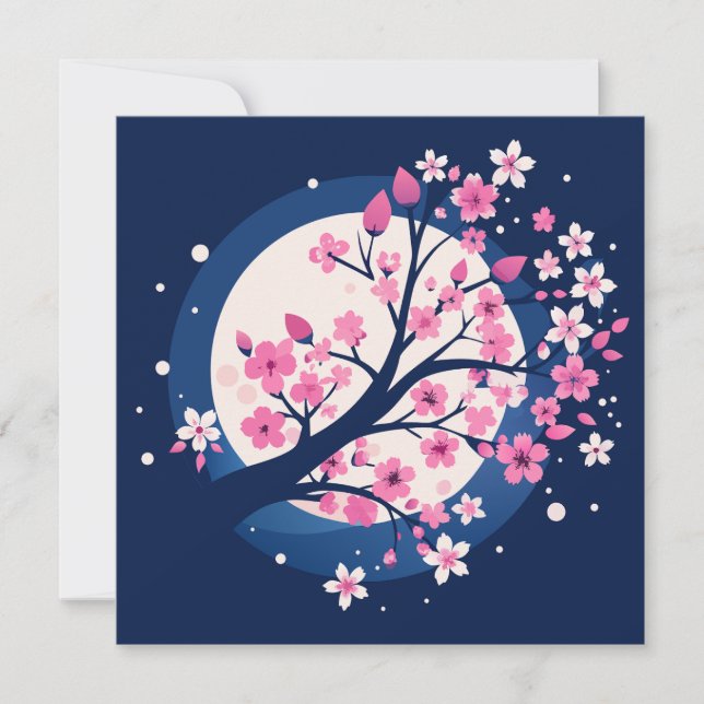 Carte De Remerciements Nuits Cherry Blossom (Devant)
