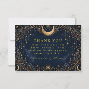 Carte De Remerciements Nuits Stellaires Élégantes Mariage Céleste