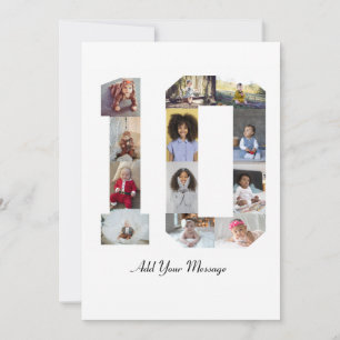 Carte De Remerciements Numéro 10 Photo Collage Poster