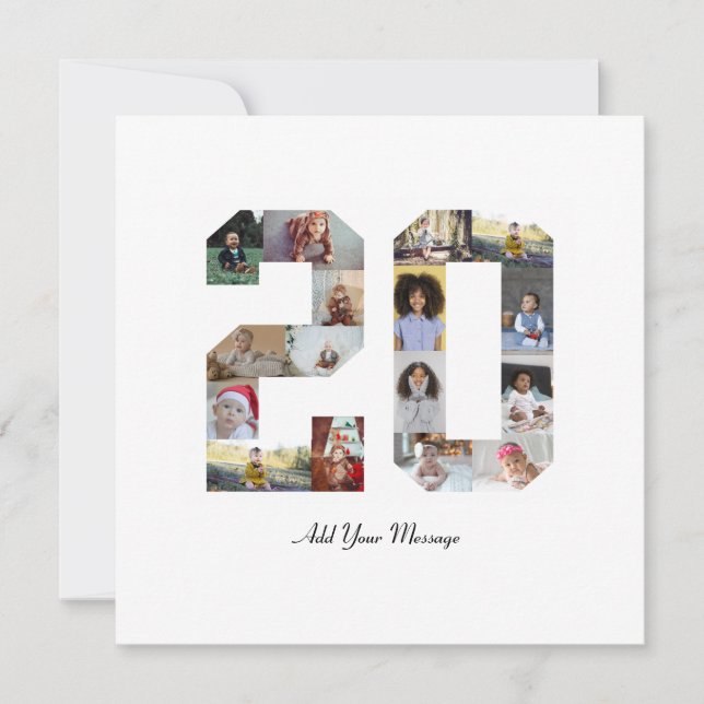 Carte De Remerciements Numéro 20 Collage photo (Devant)
