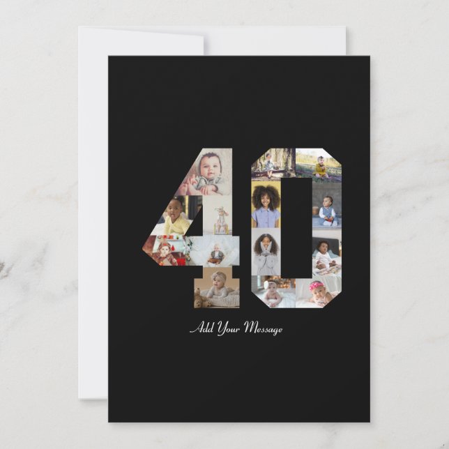 Carte De Remerciements Numéro 40 - Collage photo (Devant)