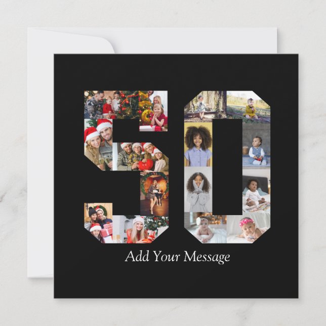 Carte De Remerciements Numéro 50 Collage photo (Devant)