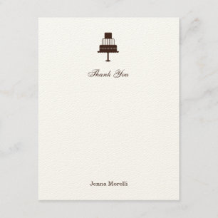 Carte de remerciements nuptiale classique de gâtea