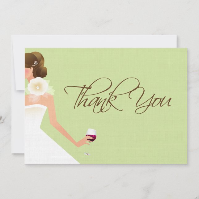 Carte de remerciements nuptiale vert clair de (Devant)