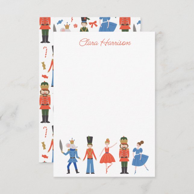 Carte De Remerciements Nutcracker mignon Noël personnalisé (Devant / Derrière)