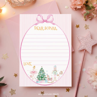 Carte De Remerciements Nutcracker Pink Bow Birthday Time Capsule Card
