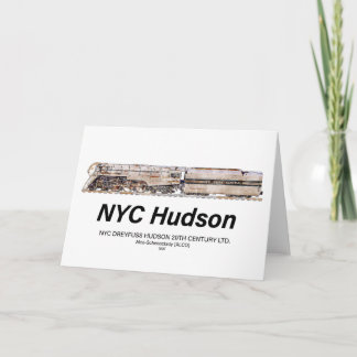 Carte De Remerciements NYC Dreyfuss Hudson Steam Locomotive. Profile