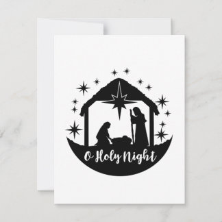 Carte De Remerciements O Holy Night Manger Classic