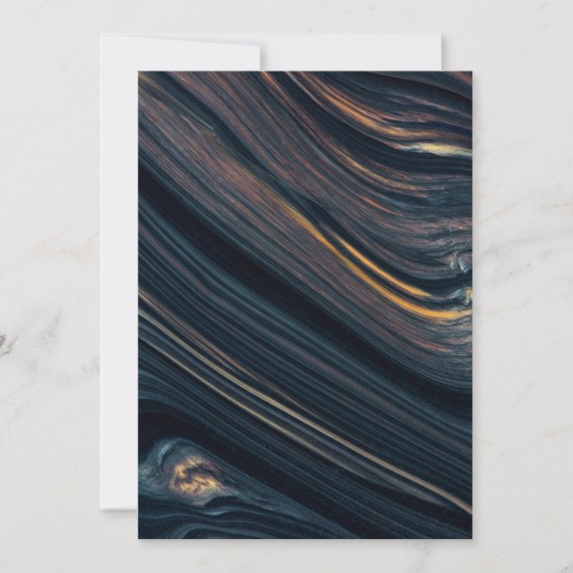Carte De Remerciements Obsidienne Goldsheen acajou (Devant)