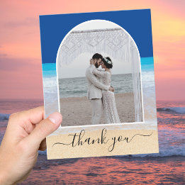 Carte De Remerciements Ocean Blue Tropical Beach Photo Arch