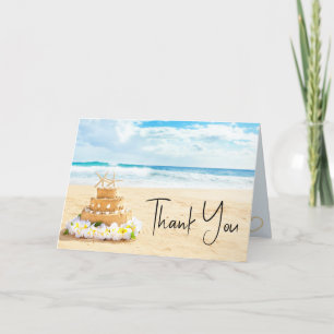 Carte De Remerciements Ocean Love Beach Wedding Waves