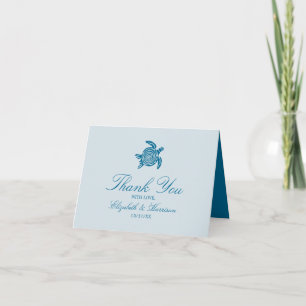 Carte De Remerciements Ocean Sea Turtle, Sea Blue Beach Wedding