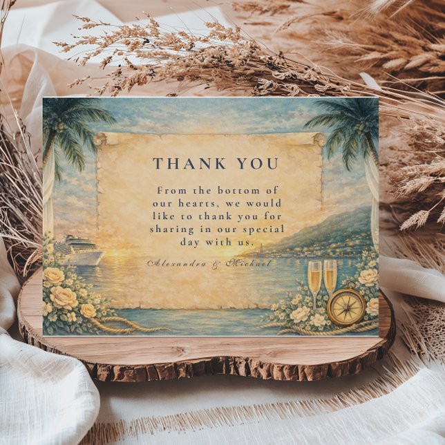 Carte De Remerciements Ocean View Cruise Wedding (Créateur téléchargé)