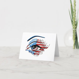 Carte De Remerciements Oeil de drapeau américain, Clipart de sublimation