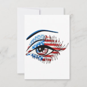 Carte De Remerciements Oeil de drapeau américain, Clipart de sublimation 