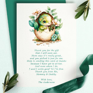 Carte De Remerciements Œuf de dinosaure floral remerciement pour Baby Sho