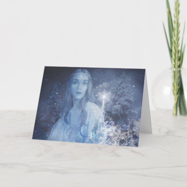 Carte De Remerciements Oeuvre d'Imaginaire de Noël de la Reine des neiges (Devant)