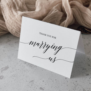 Carte De Remerciements Officier de calligraphie noir élégant