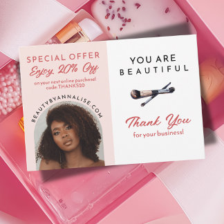 Carte De Remerciements Offre spéciale Make Up Artist Appréciation pour le