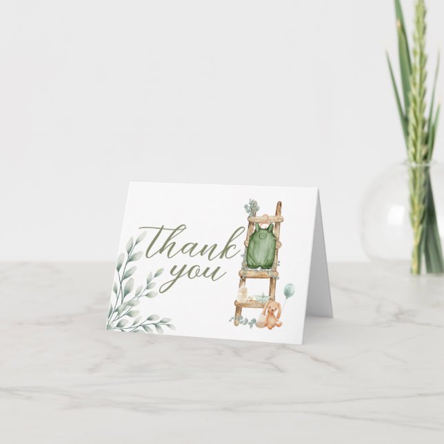Carte De Remerciements Oh Baby Boho Eucalyptus Baby shower (Devant)