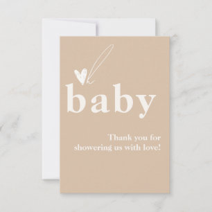 Carte De Remerciements Oh Baby Boho Simple Baby shower de coeur