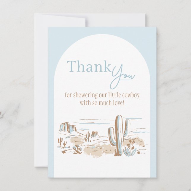 Carte De Remerciements Oh Baby Cowboy Flat Thank You Card (Devant)