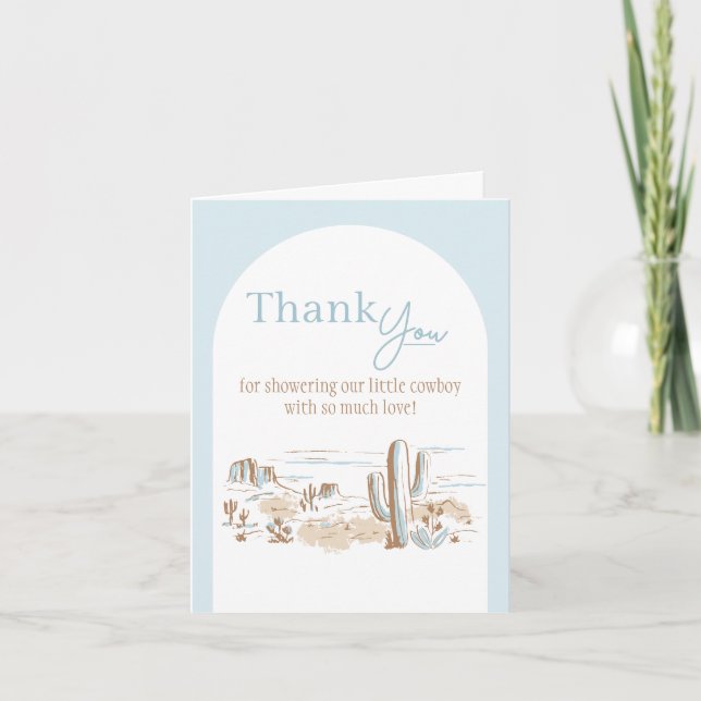 Carte De Remerciements Oh Baby Cowboy Folded Thank You Card (Devant)