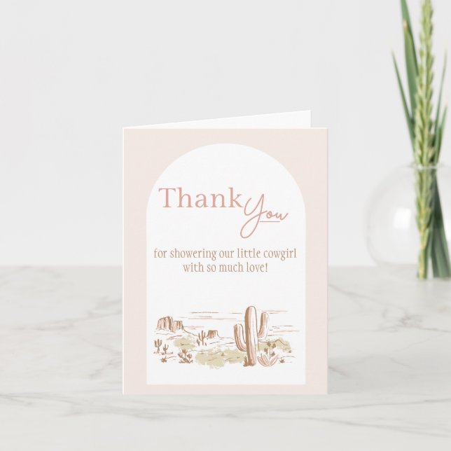 Carte De Remerciements Oh Baby Cowgirl Folded Thank You Card (Devant)