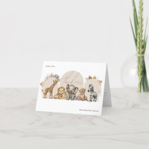 Carte De Remerciements Oh Baby Safari Animaux Boho Baby shower