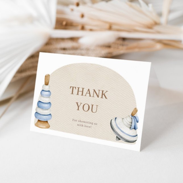 Carte De Remerciements Oh Bébé BohoBois Blocs Et Jouets (Créateur téléchargé)