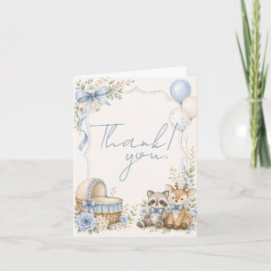 Carte De Remerciements Oh Bébé Raton Laveur et Cerf Baby Shower