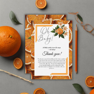 Carte De Remerciements Oh Bébé Une jolie petite Orange Shower de bébé au 