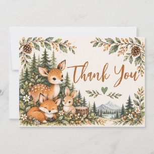 Carte De Remerciements Oh Boy Baby Shower Aventure Forêt Montagne