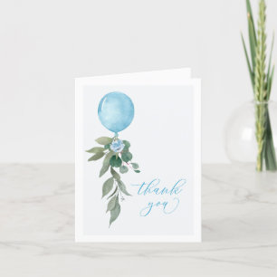 Carte De Remerciements Oh Boy Blue Balloon Baby shower de verdure