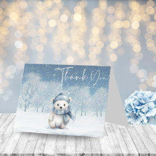 Carte De Remerciements Oh Boy Winter Baby shower des bois