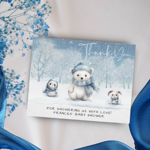 Carte De Remerciements Oh Boy Winter Baby shower des bois