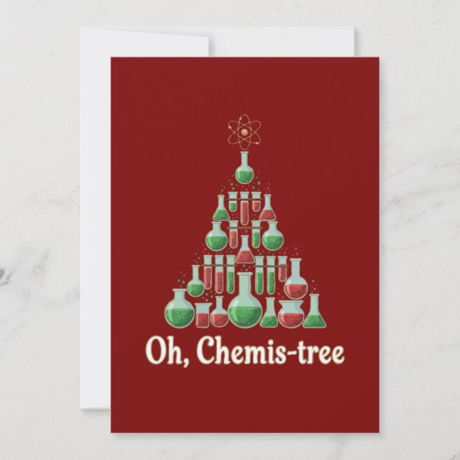 Carte De Remerciements Oh Chemis-tree Funny Science Chemistry Christmas  (Devant)