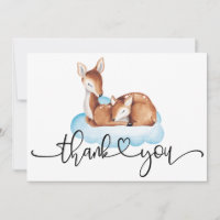 Oh Deer Baby shower Aquarelle Bleu Cloud