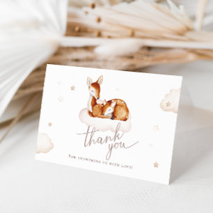 Carte De Remerciements Oh Deer Baby shower d'aquarelle neutre pour le gen