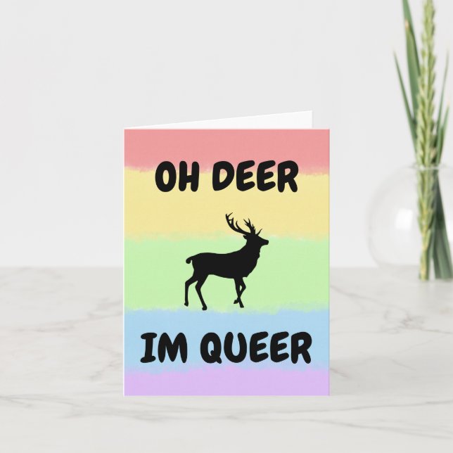 Carte De Remerciements OH DEER JE SUIS QUEER Drôle LGBTQ+ (Devant)