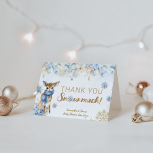 Carte De Remerciements Oh Deer Winter Baby Boy Douche Lisse